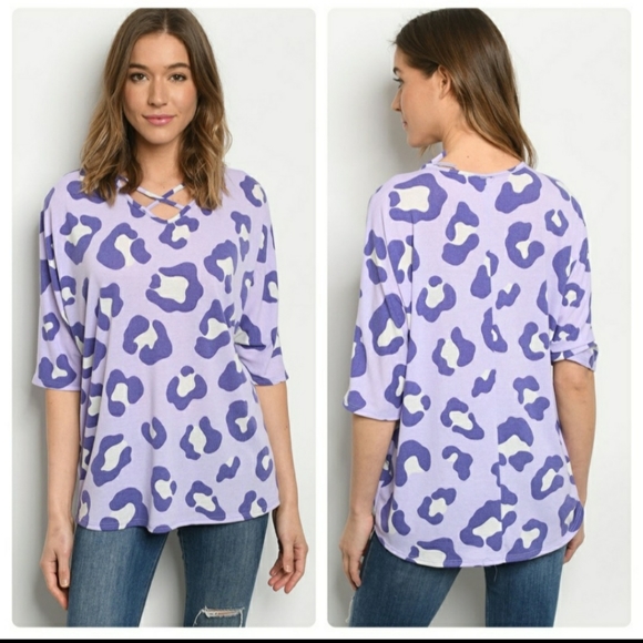 Rachels_World Tops - Purple Animal Print Top (#116)